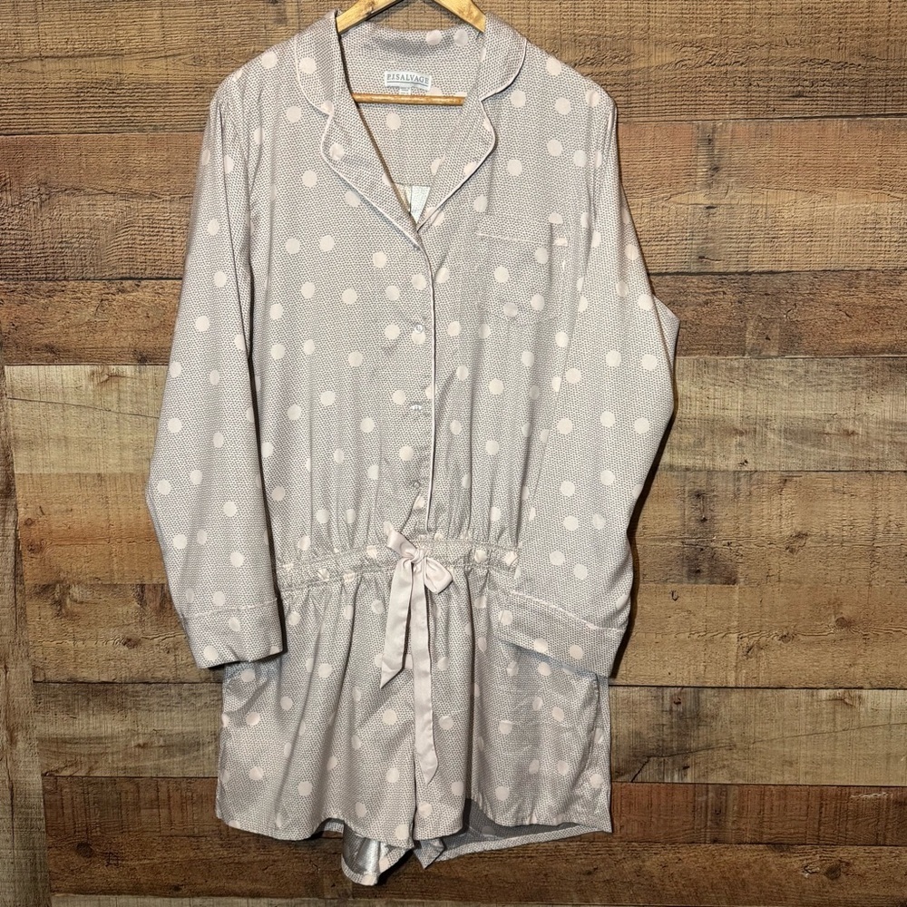 PJ SALVAGE Digity Dots Romper in Cement Women’s size XL Loungewear Pajamas - Picture 4 of 14
